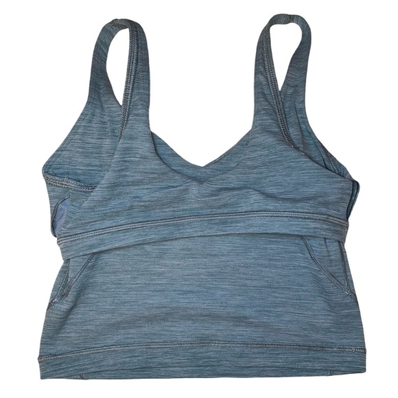 LULULEMON ATHLETICA SPORTS BRA Heather Tidewater Teal Like New GRN - Picture 3 of 7